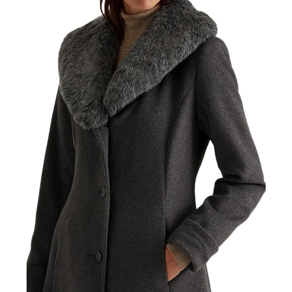 商品Ralph Lauren|Women's Faux-Fur-Trim Walker Coat, Created for Macy's,价格¥1754,第5张图片详细描述