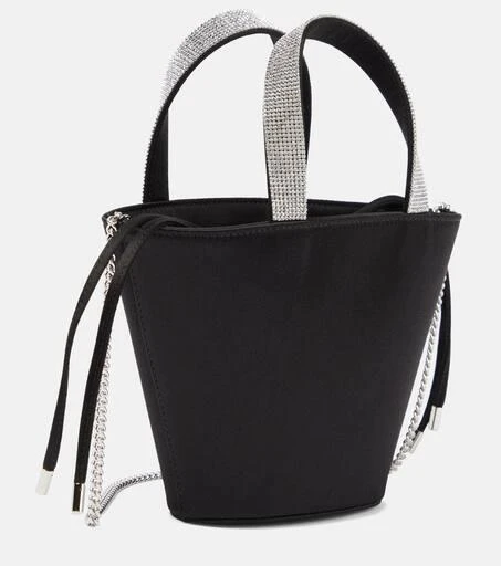 商品Amina Muaddi|Rih embellished satin bucket bag,价格¥7386,第4张图片详细描述