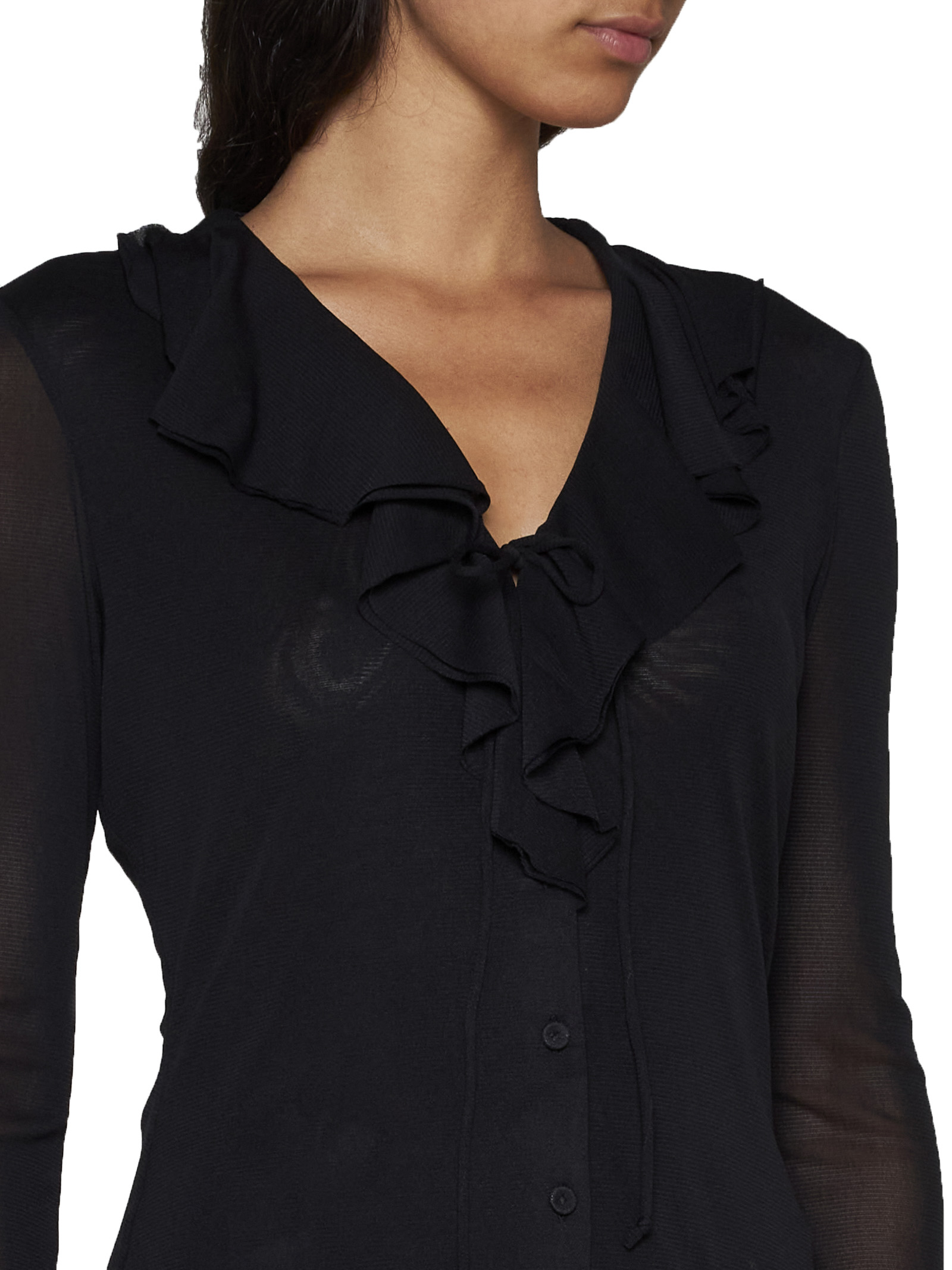 Diane von Furstenberg 女士衬衫 DVFBL2R005BLACK 黑色商品第4张图片规格展示