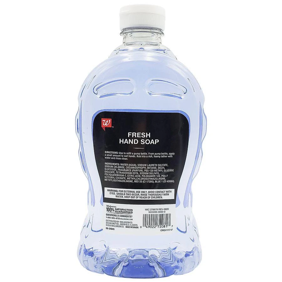 商品Walgreens|Liquid Hand Soap Refill Clear,价格¥37,第2张图片详细描述