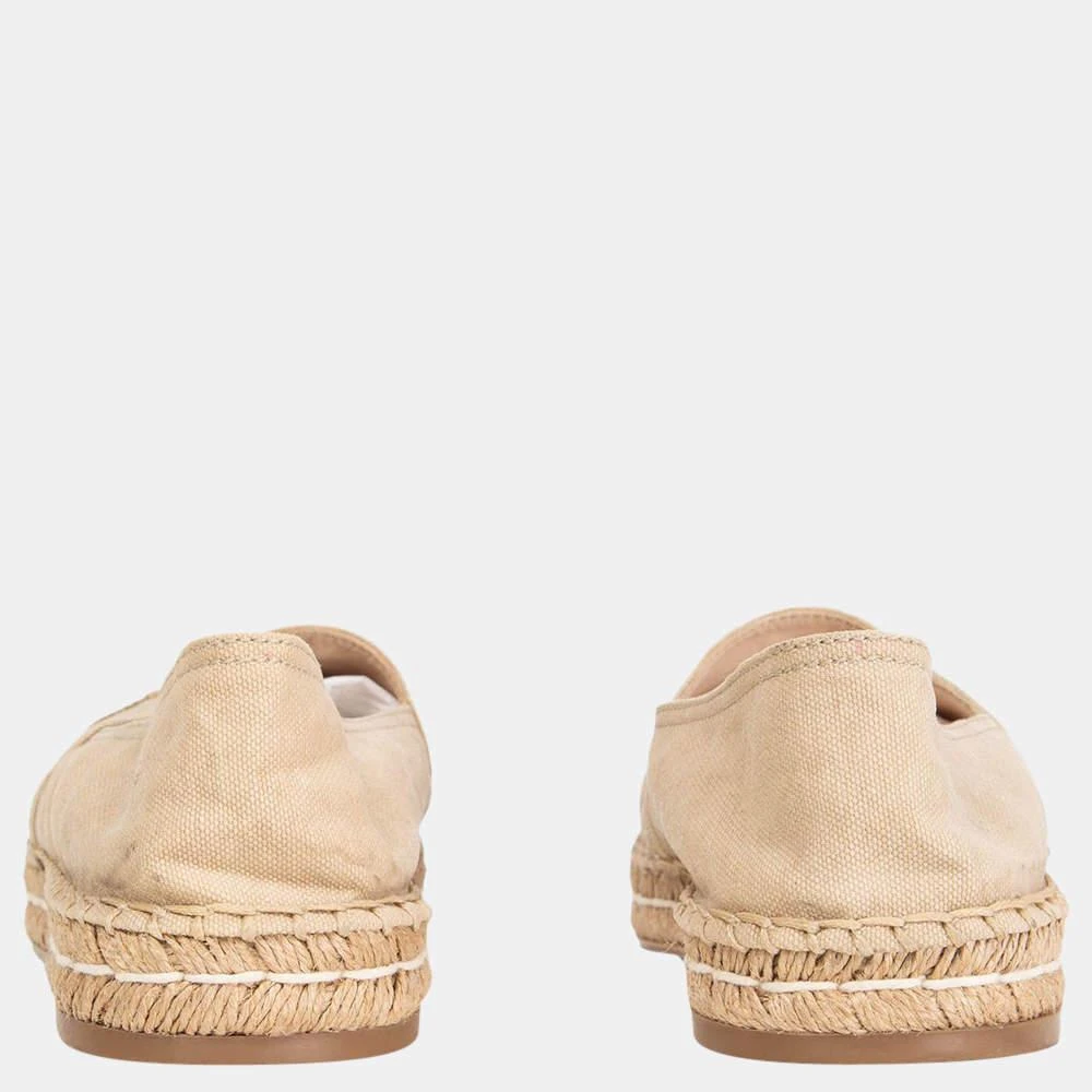 商品[二手商品] Prada|Prada Light Beige Canvas Logo Embroidered Espadrilles EU 40,价格¥4370,第4张图片详细描述