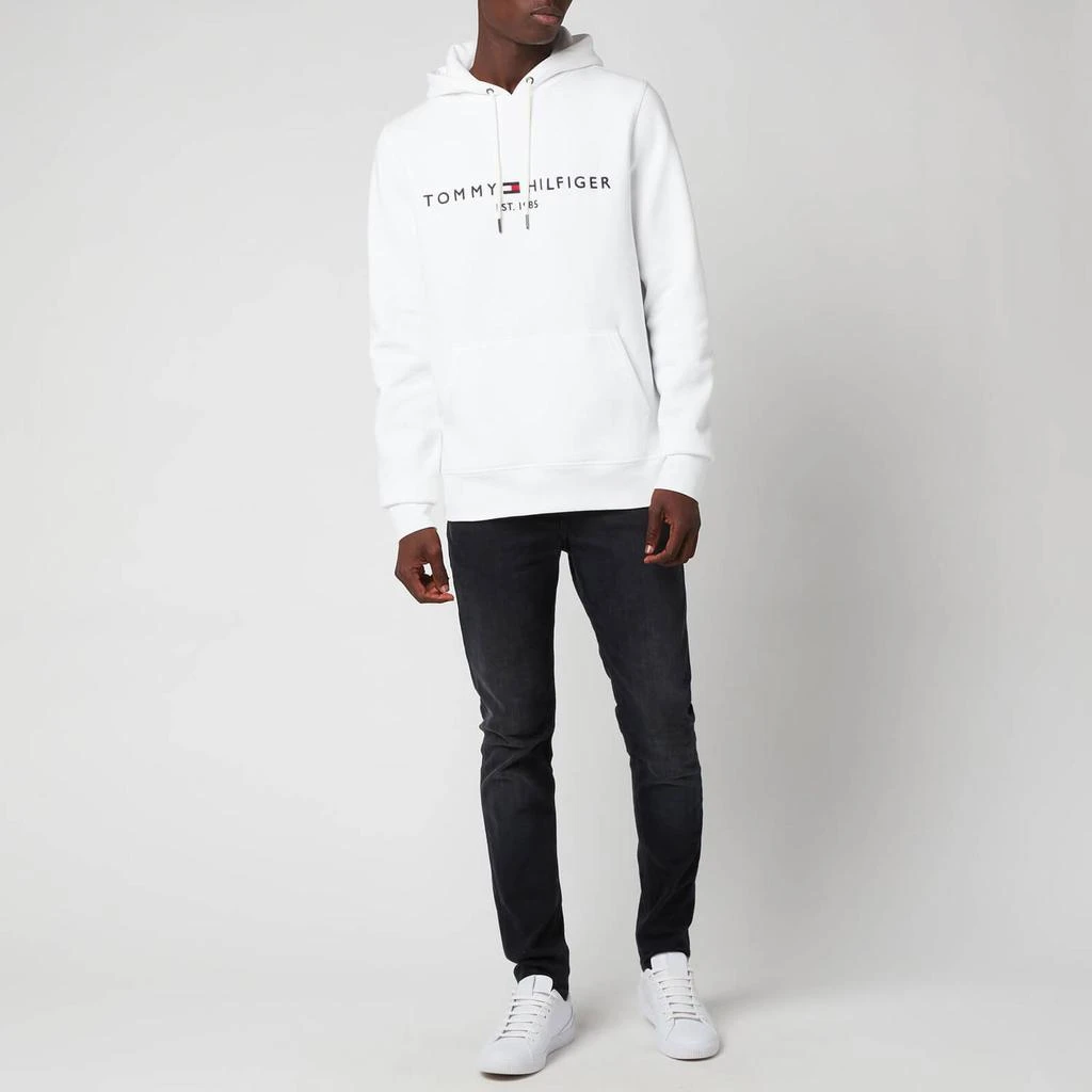 商品Tommy Hilfiger|Tommy Hilfiger Men's Logo Hoodie - White,价格¥1084,第3张图片详细描述