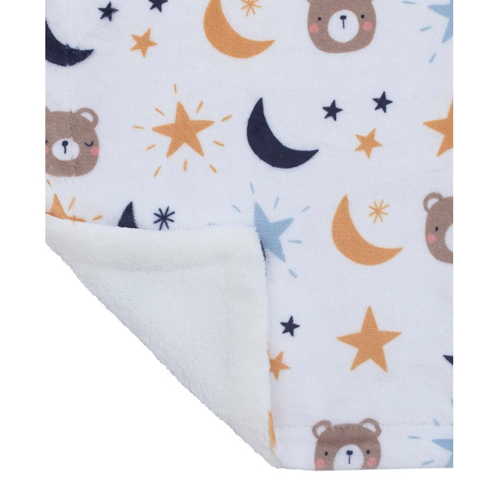Goodnight Sleep Tight Bear, Moon and Star Super Soft Baby Blanket商品第2张图片规格展示