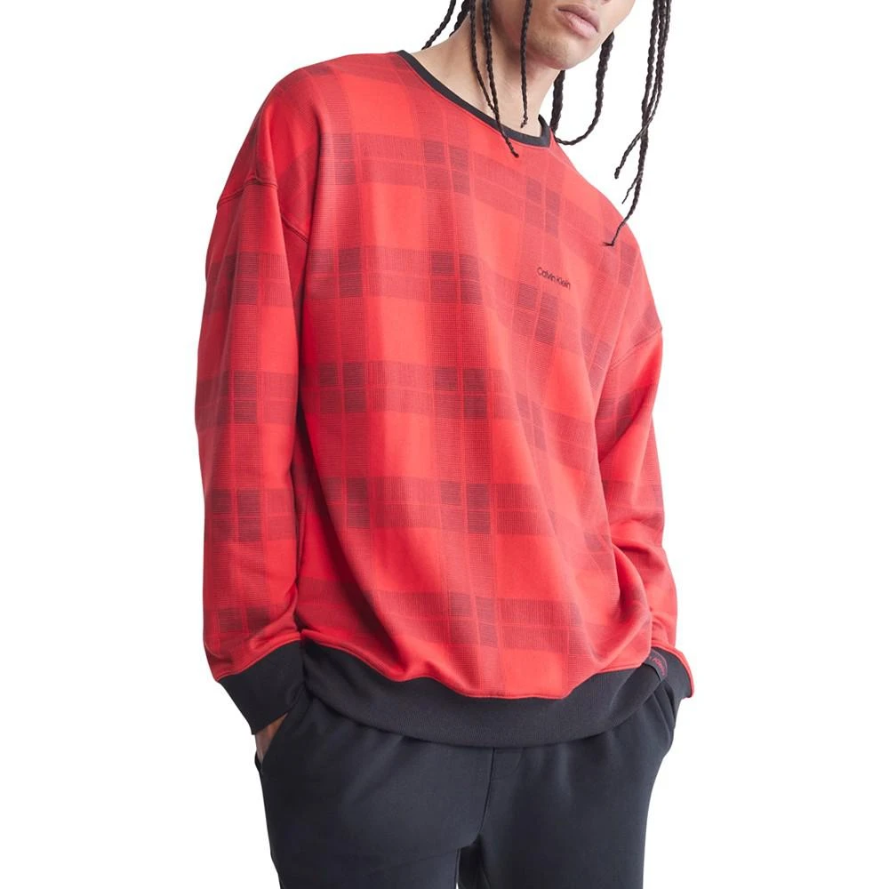 商品Calvin Klein|Men's Modern Holiday Lounge Plaid Sweatshirt,价格¥164,第1张图片