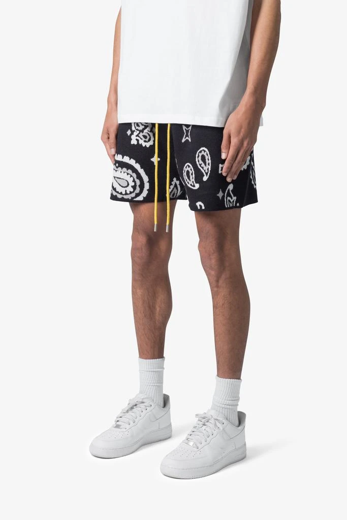 商品MNML|Paisley Knit Shorts - Black,价格¥166,第2张图片详细描述