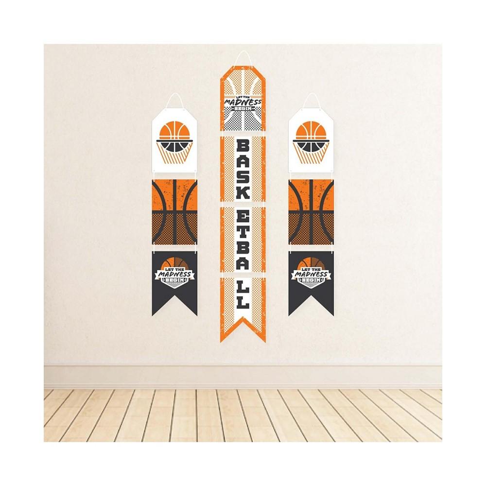 Basketball - Let The Madness Begin - Hanging Vertical Paper Door Banners - College Basketball Wall Decor Kit - Indoor Door Decor商品第2张图片规格展示