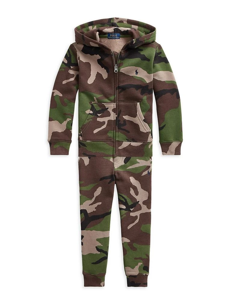 商品Ralph Lauren|Little Boy's &amp; Boy's Camo Fleece Full-Zip Hoodie,价格¥392,第2张图片详细描述