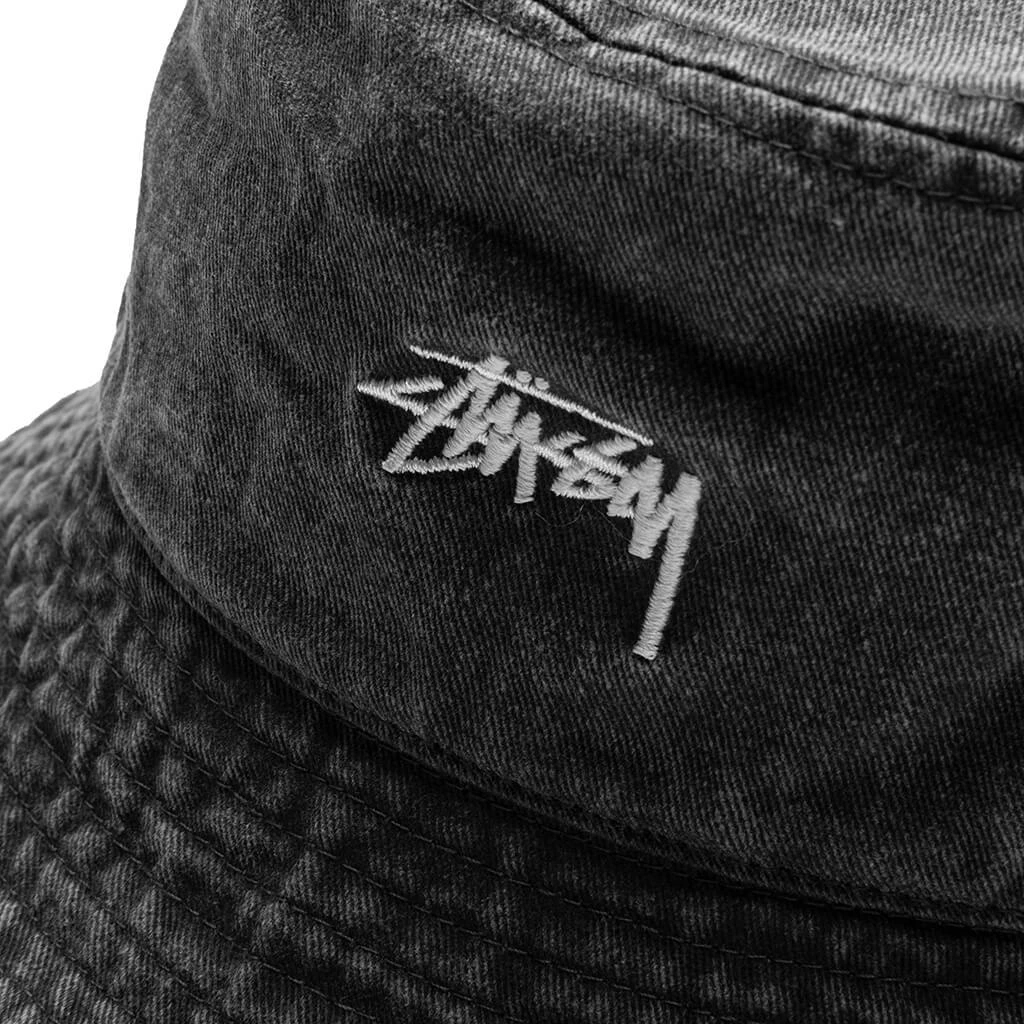 商品STUSSY|Stussy Washed Stock Bucket Hat - Charcoal,价格¥381,第2张图片详细描述