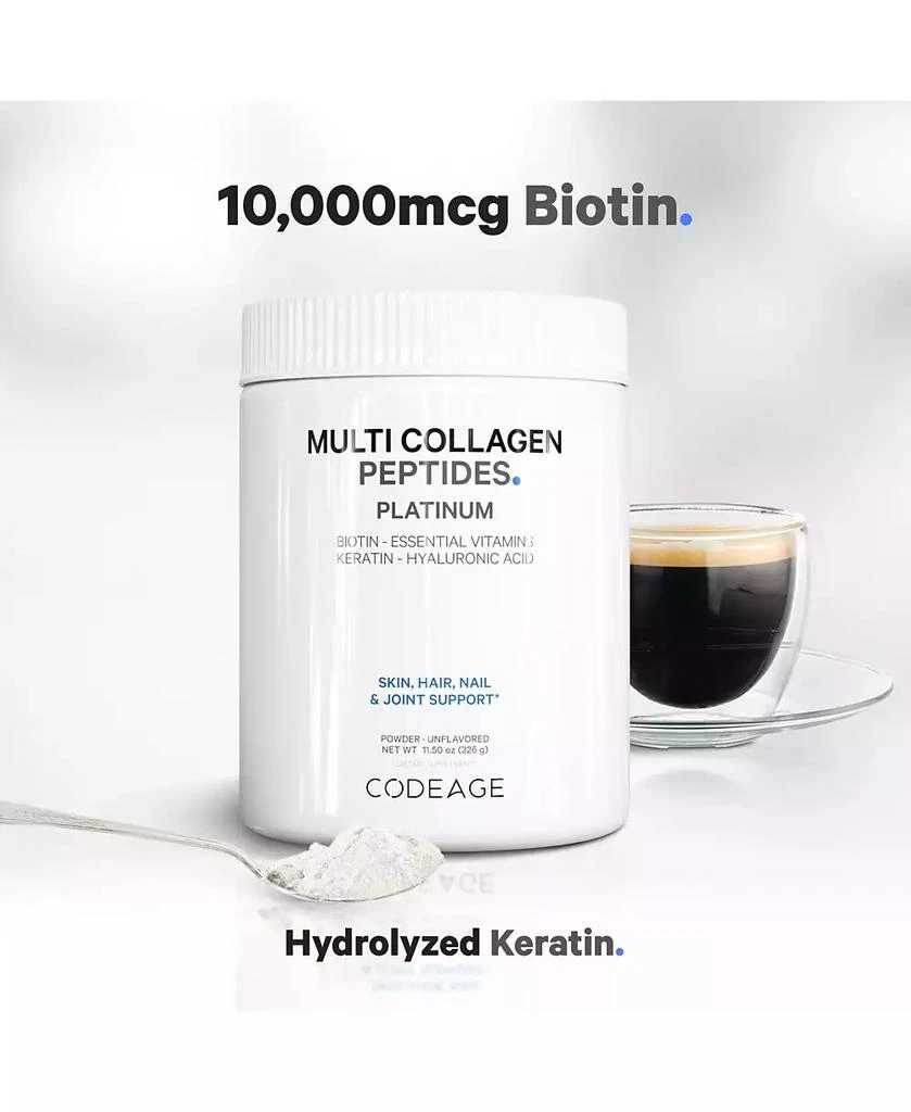Platinum Multi Collagen Peptides Powder, Biotin, Vitamin C, Keratin, Hydrolyzed Collagen Protein - 11.50 oz 商品
