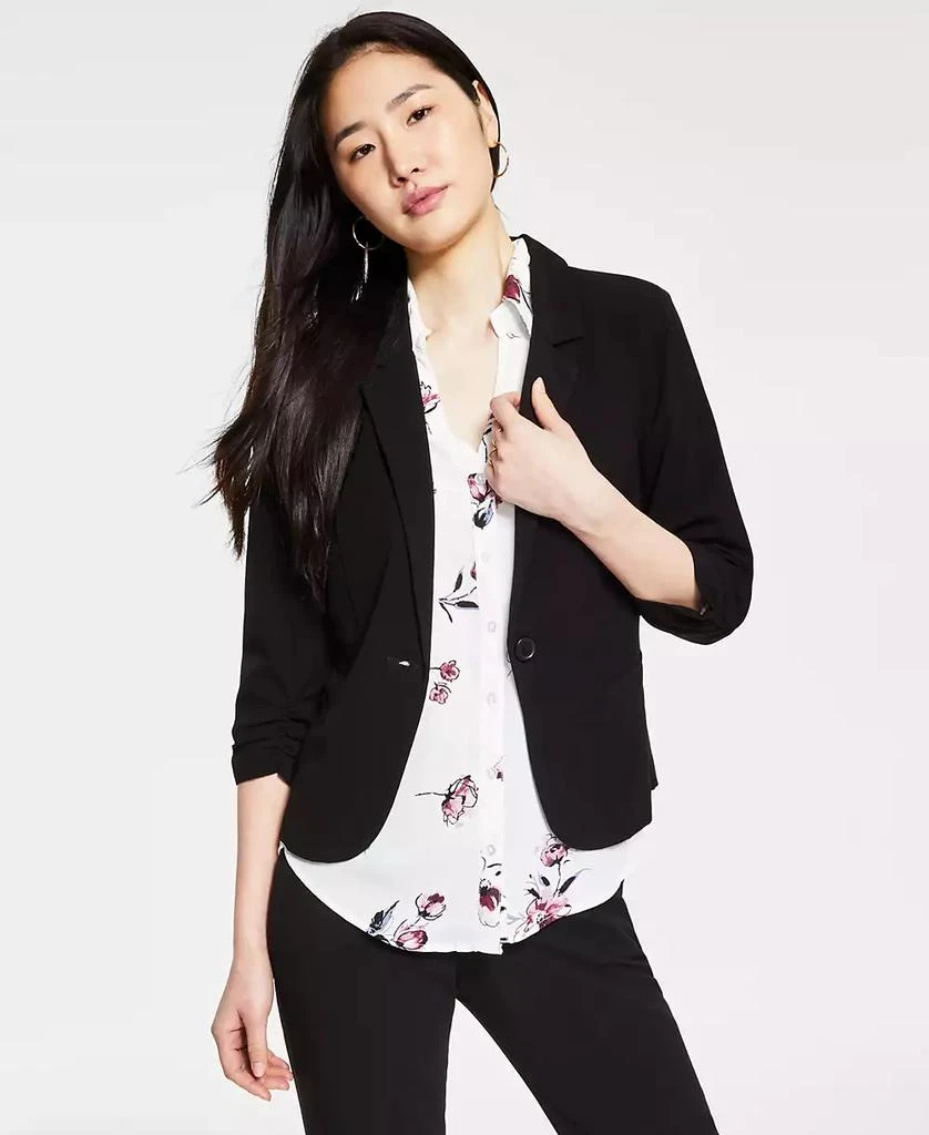 商品BCX|Juniors' Ruched 3/4-Sleeve Blazer,价格¥363,第2张图片详细描述