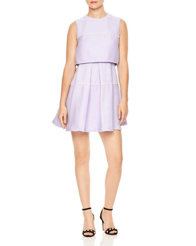商品Sandro|Pearl Tiered Overlay Mini Dress,价格¥1833,第1张图片