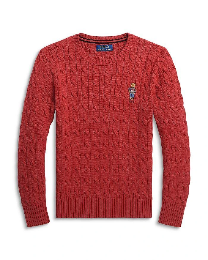 商品Ralph Lauren|Boys' Polo Bear Cable Knit Sweater - Little Kid, Big Kid,价格¥158,第1张图片