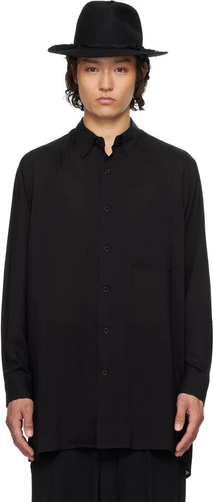 商品YOHJI YAMAMOTO|黑色 CM Cellulose Lawn Standard Oversize 衬衫,价格¥4507,第1张图片