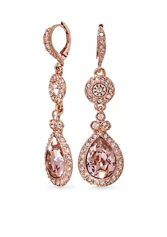 Rose Gold Tone Tear Drop Earrings商品第1张图片规格展示