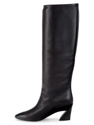 商品Salvatore Ferragamo|Antea Leather & Suede Knee-High Boots,价格¥3430,第4张图片详细描述