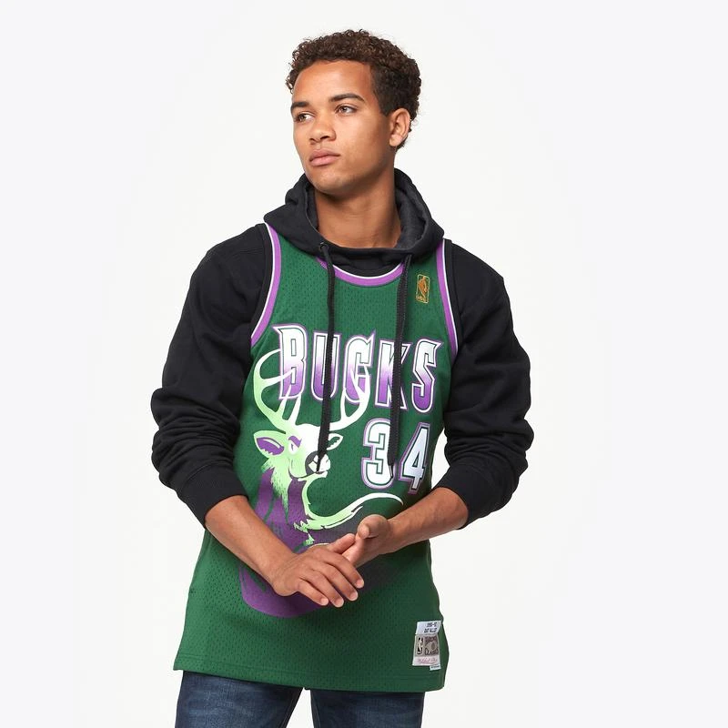 商品Mitchell and Ness|Mitchell & Ness NBA Swingman Jersey - Men's 复古球衣,价格¥848,第2张图片详细描述