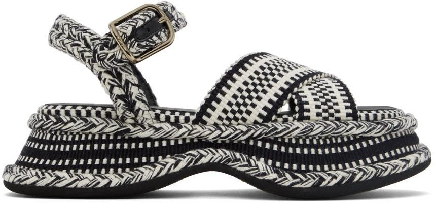 商品Chloé|Black & White Meril Flat Sandals,价格¥3191,第1张图片