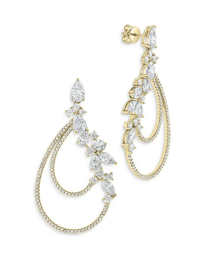 商品Sterling Forever|Dakota Cubic Zirconia Open Drop Earrings in 14K Gold Plated,价格¥378,第1张图片详细描述