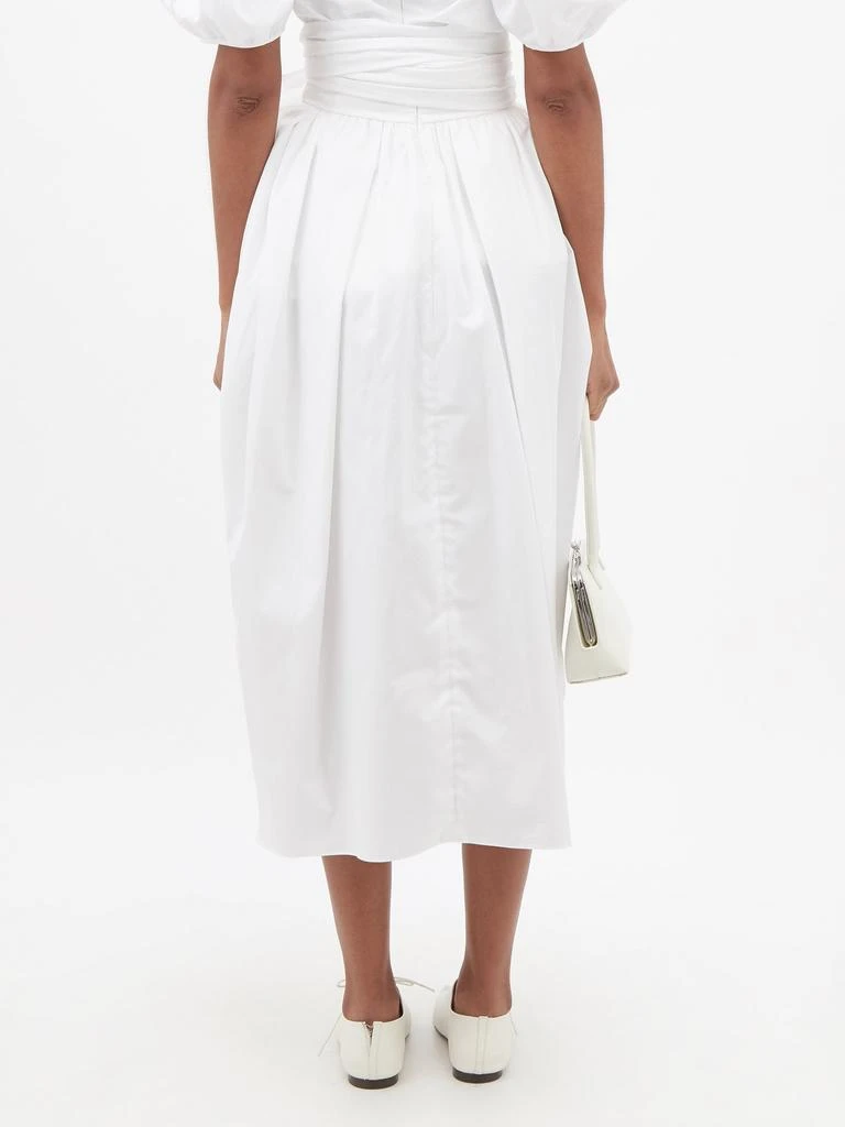 商品CECILIE BAHNSEN|Junita waist-sash cotton-poplin midi skirt,价格¥4832,第5张图片详细描述