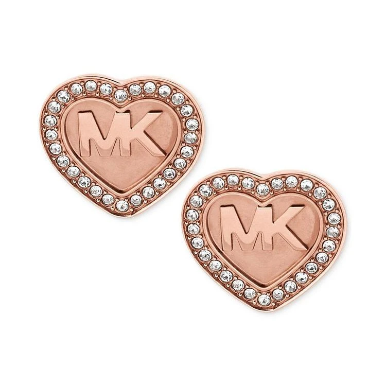 商品Michael Kors|Logo Heart Pavé Stud Earrings,价格¥216,第1张图片