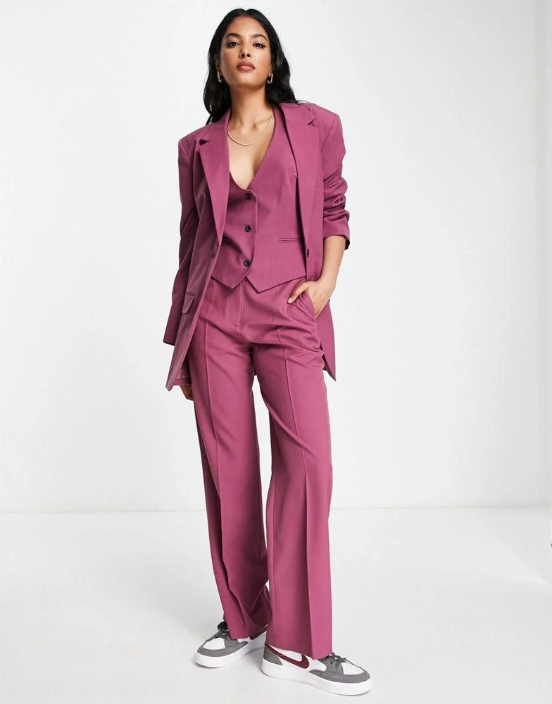 商品ASOS|ASOS DESIGN Mix & Match slim boy suit blazer in plum,价格¥341,第4张图片详细描述