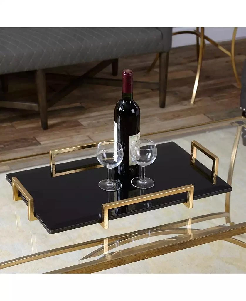 商品Uttermost|Ettore Black Glass Tray,价格¥1606,第2张图片详细描述