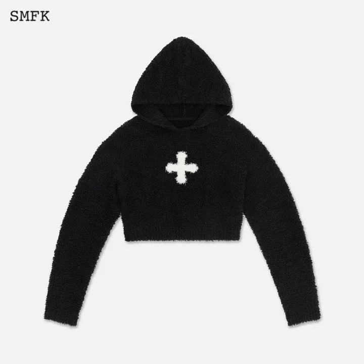 SMFK WOMEN COMPASS WOOL KNIT SHORT HOODIE 商品