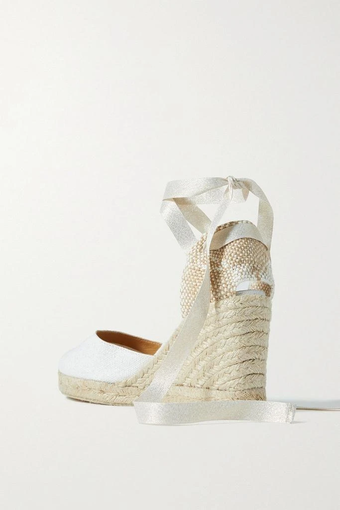 商品CASTAÑER|Carina 80 metallic canvas wedge espadrilles,价格¥563,第3张图片详细描述