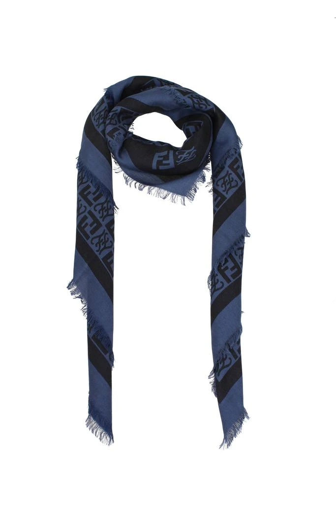 商品Fendi|Foulard Silk Blue Black,价格¥2824,第1张图片