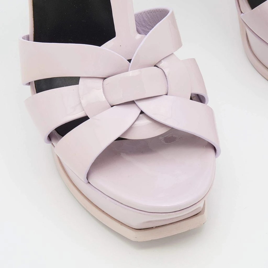 Saint Laurent Light Lilac Patent Leather Tribute Platform Sandals Size 39.5 商品
