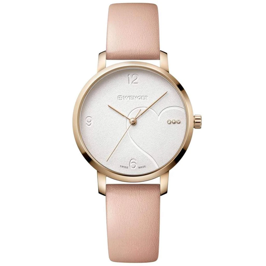 商品Wenger|Wenger Women's Watch - Metropolitan Donnissima White Dial Pink Strap | 01.1731.110,价格¥151,第1张图片