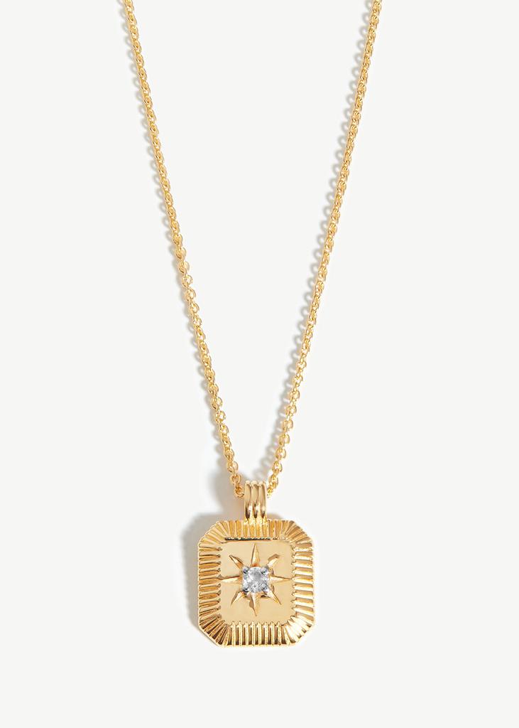 April Birthstone 18kt gold-plated necklace商品第1张图片规格展示