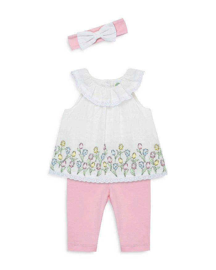 商品Little Me|Girls' Bow Headband, Tulip Border Tunic & Leggings Set - Baby,价格¥210,第3张图片详细描述