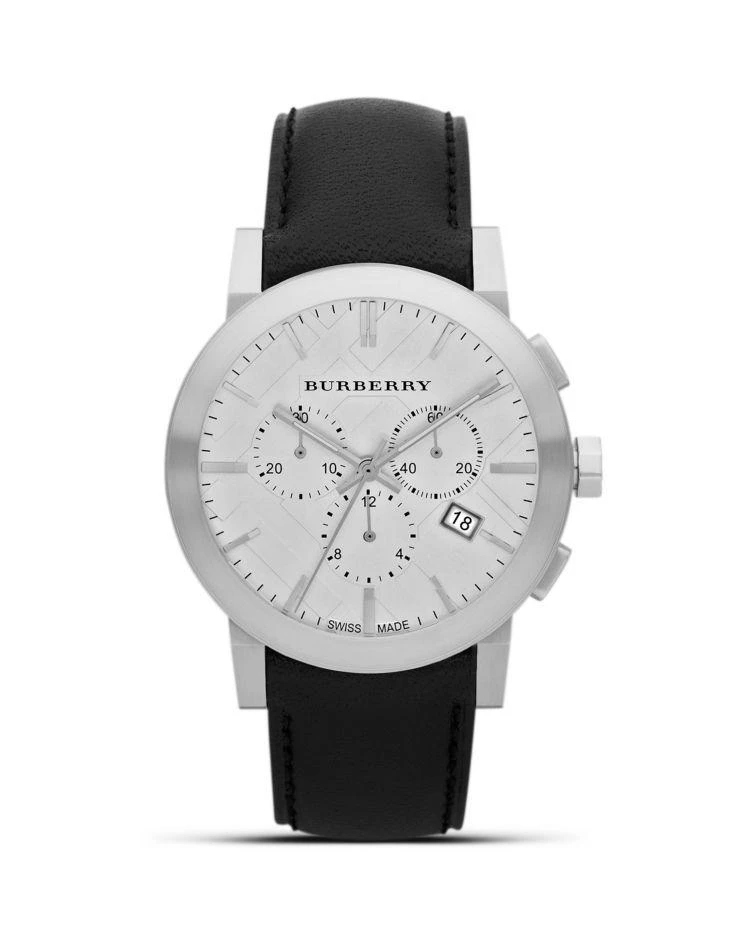 商品Burberry|Black Leather Strap Watch, 42mm ,价格¥4010,第1张图片