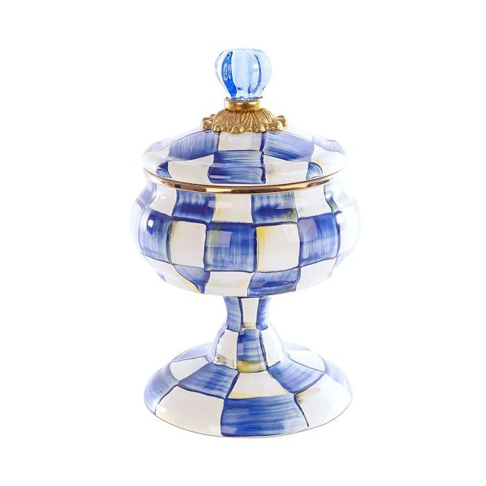 商品MacKenzie-Childs|Royal Check Enamel Curiosity Pot,价格¥970,第1张图片详细描述