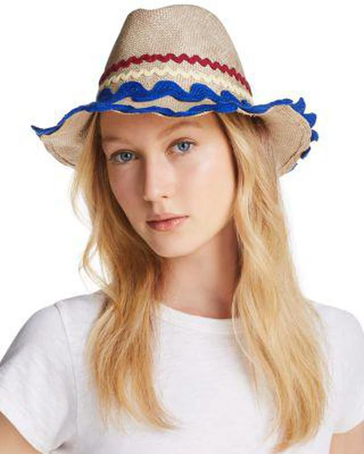 商品Exquisite J|Packable Ric Rac-Trim Fedora,价格¥840,第1张图片