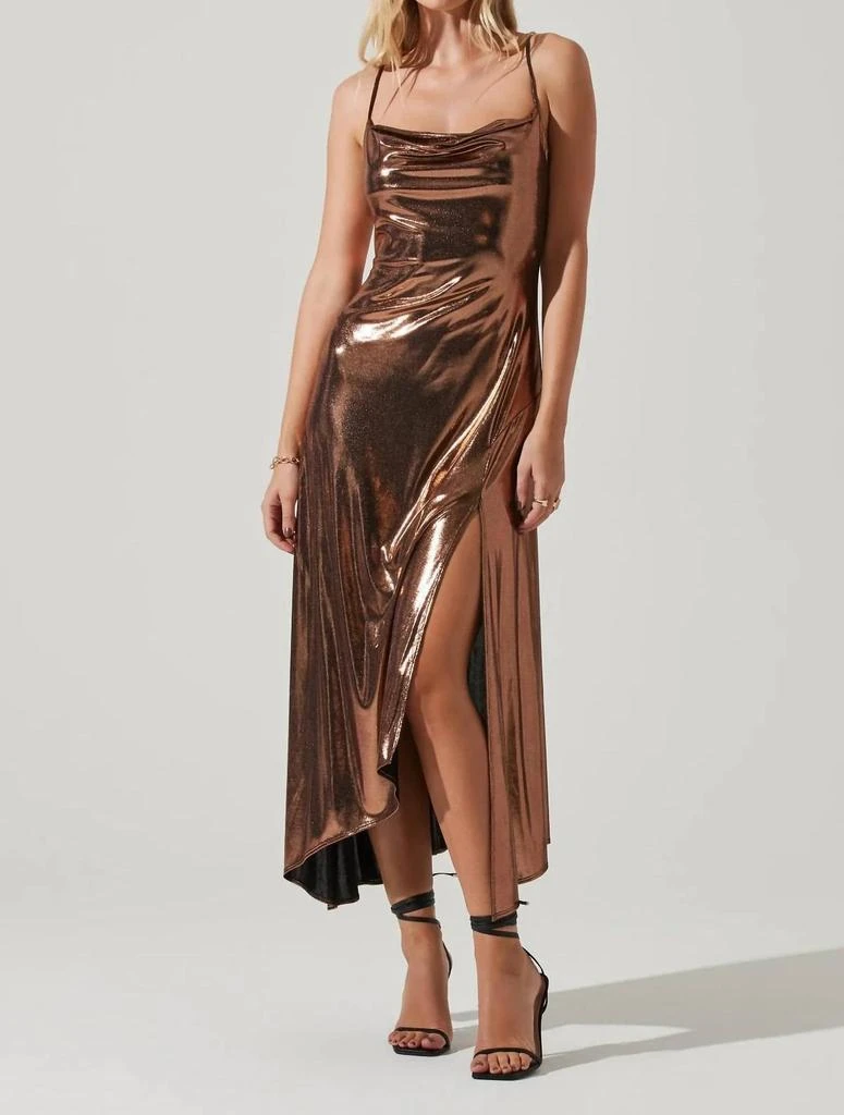 商品ASTR|Midi Dress In Gold,价格¥554,第1张图片