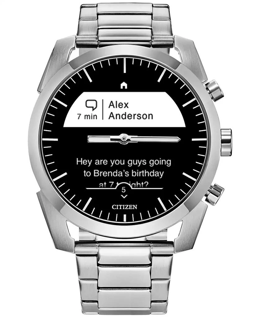 商品Citizen|Men's CZ Smart Hybrid Sport Stainless Steel Bracelet Smart Watch 43mm,价格¥2432,第5张图片详细描述