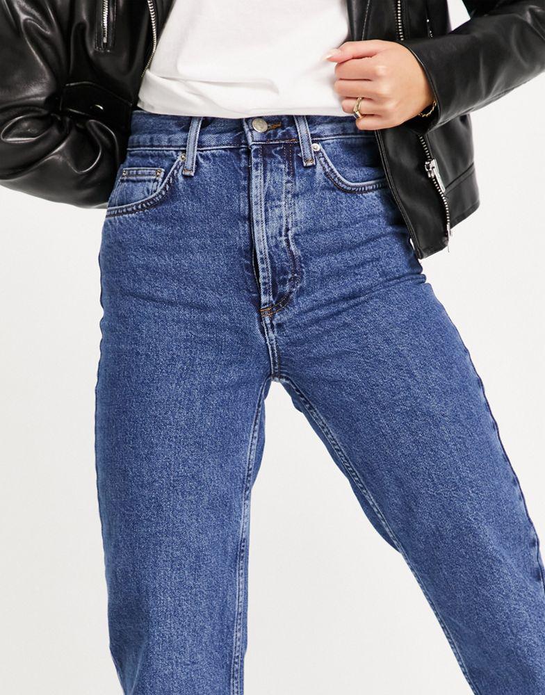Topshop Kort jean in mid blue商品第2张图片规格展示