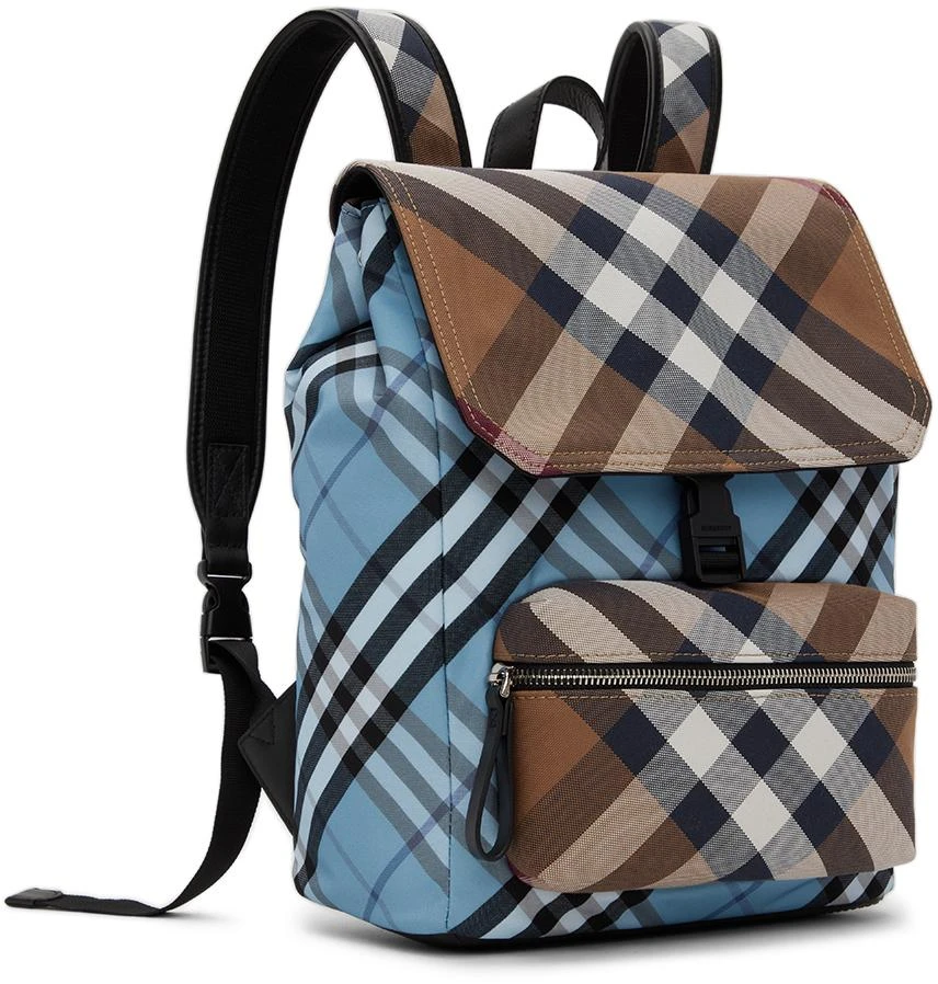 商品Burberry|Kids Blue & Beige Check Backpack,价格¥4725,第3张图片详细描述