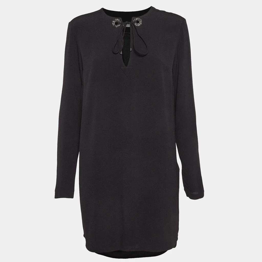 商品[二手商品] Sandro|Sandro Black Black Crystal Embellished Crepe Tunic Dress L,价格¥952,第1张图片