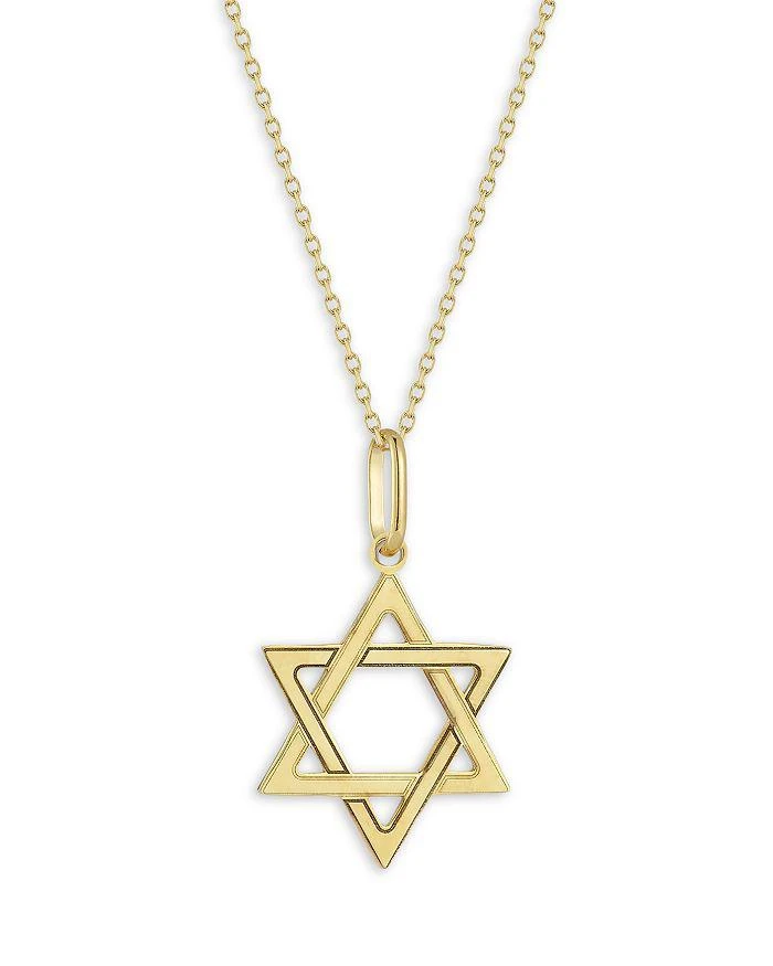 商品Bloomingdale's|Star of David Pendant Necklace in 14K Yellow Gold, 18",价格¥5707,第1张图片