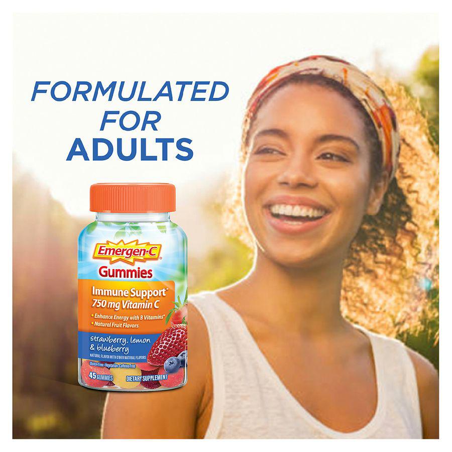 Immune Support Gummies with 500 mg Vitamin C, Folic Acid, and B Vitamins Strawberry, Lemon, Blueberry商品第6张图片规格展示