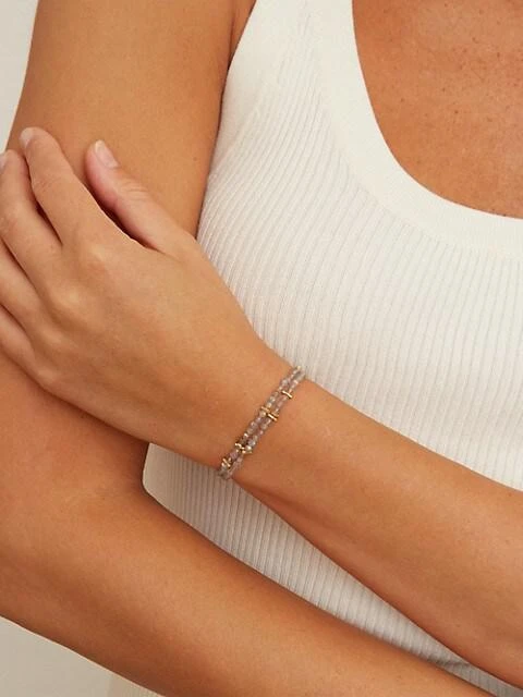 商品Chan Luu|Chan Luu 18K Gold-Plated & Labradorite Naked Bracelet,价格¥930,第2张图片详细描述