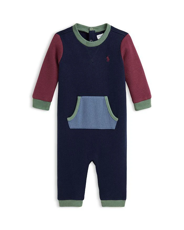 商品Ralph Lauren|Polo Boys' Color-Blocked Fleece Coverall - Baby,价格¥224,第1张图片详细描述