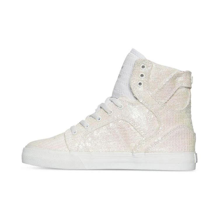 商品Supra|女小童Supra Little Girls' Skytop Sequin High-Top Casual Sneakers from Finish Line,价格¥84,第4张图片详细描述