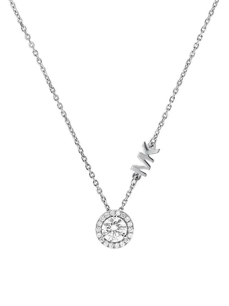 商品Michael Kors|Sterling Silver & Cubic Zirconia Round Halo Pendant Necklace,价格¥944,第1张图片