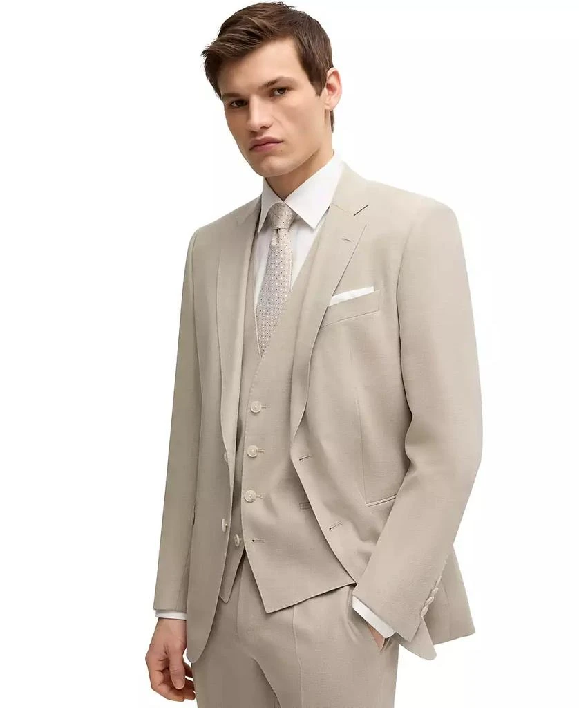 Men's Patterned Stretch Wool Slim-Fit Three-Piece Suit 商品