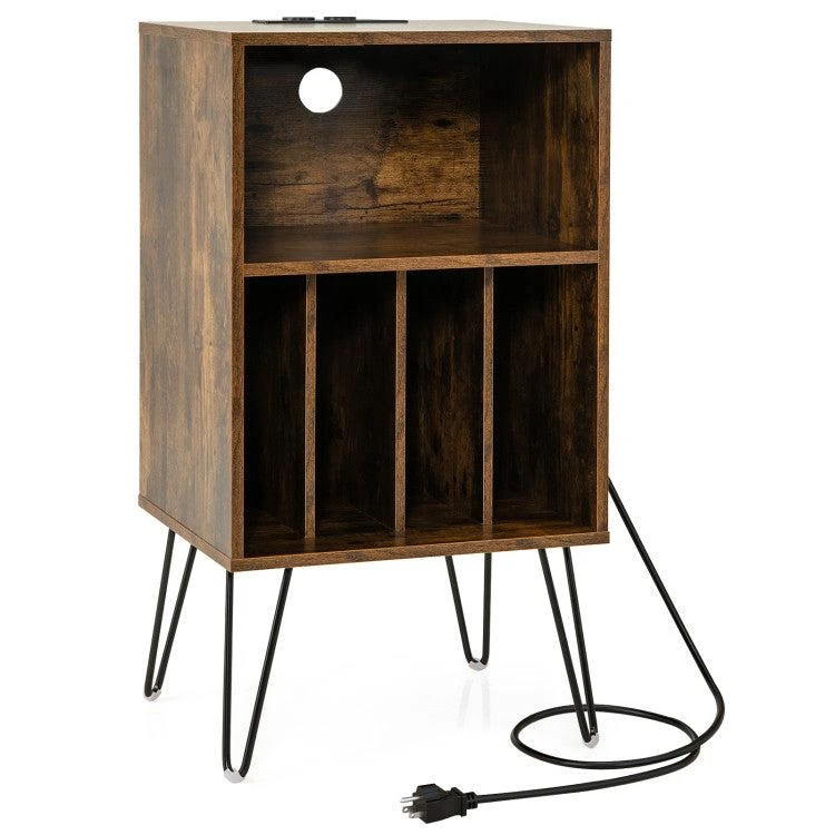 Record Player Stand with Charging Station for Living Room Bedroom 商品