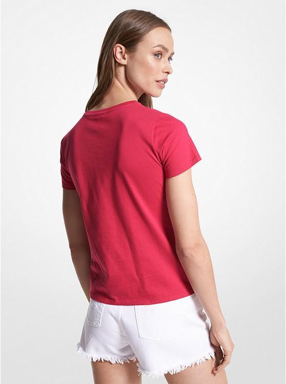商品Michael Kors|Logo Charm Print Organic Cotton T-Shirt,价格¥543,第4张图片详细描述